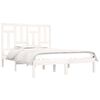 vidaXL Cadre de lit sans matelas blanc 135x190 cm bois de pin massif