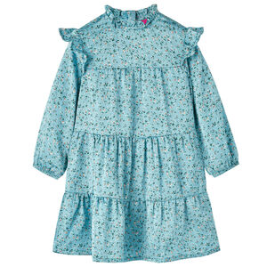 Robe enfants &agrave; manches longues bleu 104
