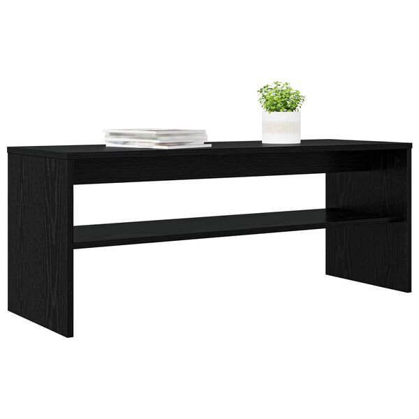 vidaXL Meuble TV Ch&ecirc;ne noir 100 x 35 x 40 cm Bois d'ing&eacute;nierie