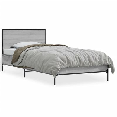 vidaXL Cadre de lit sans matelas sonoma gris 75x190 cm