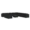 vidaXL Salon de jardin 12 pcs avec coussins Noir R&eacute;sine tress&eacute;e