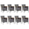 vidaXL Ensemble &agrave; manger de jardin 9 pcs Gris