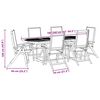 vidaXL Ensemble &agrave; Manger de jardin 7pcs bois d'acacia solide textil&egrave;ne