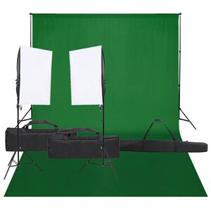 vidaXL Kit de studio photo avec &eacute;clairage et toile de fond