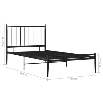 vidaXL Cadre de lit sans matelas noir métal 90x200 cm