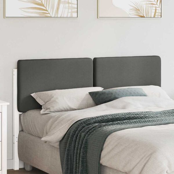 vidaXL T&ecirc;te de lit capitonn&eacute;e Blanc et gris clair 160 cm Pin massif