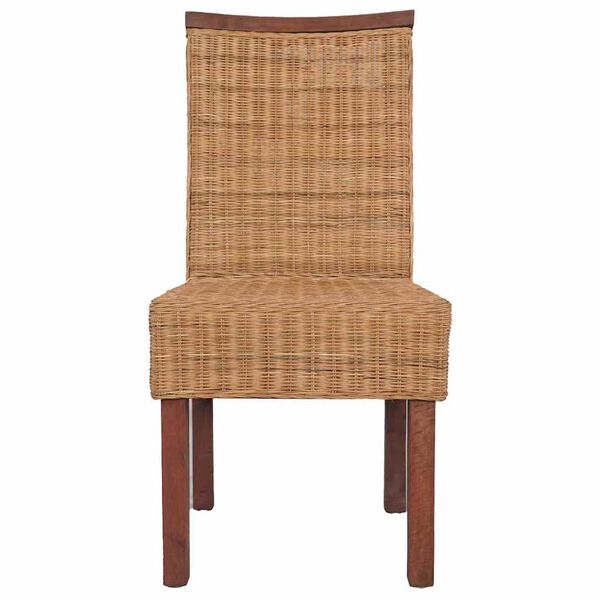 vidaXL Chaises &agrave; manger lot de 4 marron rotin naturel