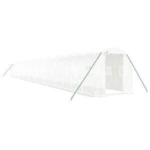 vidaXL Serre avec cadre en acier blanc 40 m&sup2; 20x2x2 m