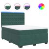 vidaXL Sommier &agrave; lattes de lit et matelas Vert fonc&eacute; 140x190cm Velours