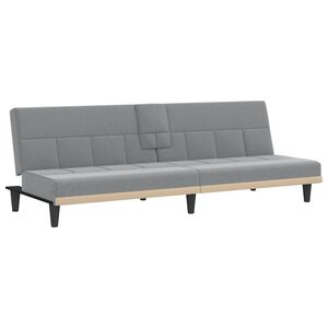 vidaXL Canap&eacute;-lit avec porte-gobelets gris clair tissu