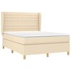 vidaXL Sommier &agrave; lattes de lit avec matelas Cr&egrave;me 140x200 cm Tissu
