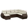 vidaXL Salon de jardin avec coussins 7 pcs marron r&eacute;sine tress&eacute;e