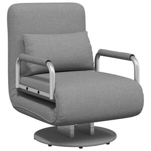 vidaXL Fauteuil pivotant et canap&eacute;-lit Gris clair Tissu
