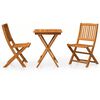 vidaXL Ensemble &agrave; manger de jardin pliable 3 pcs Bois d'acacia solide