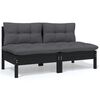vidaXL Salon de jardin 9 pcs avec coussins bois de pin massif