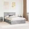 vidaXL Cadre de lit Gris b&eacute;ton 140 x 190 cm Bois Ing&eacute;nierie