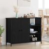vidaXL Buffet Ch&ecirc;ne noir 100 x 33 x 75 cm Bois d'ing&eacute;nierie