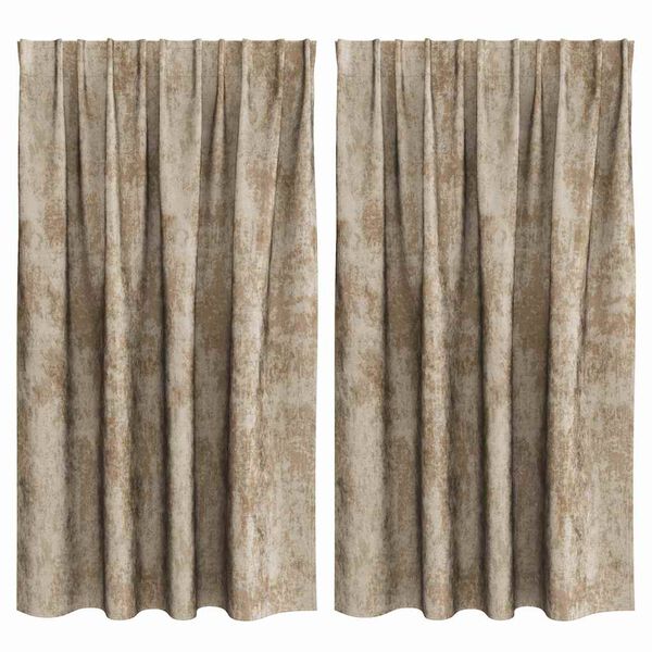 vidaXL Rideaux en velours 2 pcs Champagne 140 x 140 cm Velours