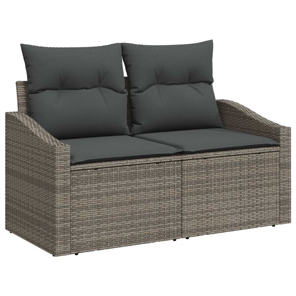 vidaXL Ensemble de Canap&eacute;s avec coussin 5 pcs Gris clair polyrotin