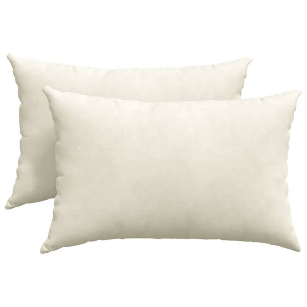 vidaXL Coussins de canap&eacute; 2 pcs Cr&egrave;me 60 x 40 cm