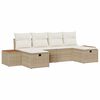 vidaXL Ensemble de canap&eacute; de jardin 6 pc Beige polyrotin