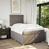 vidaXL Sommier &agrave; lattes de lit avec matelas Taupe 120x200 cm Tissu
