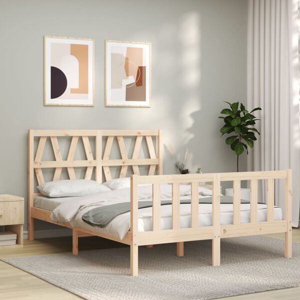 vidaXL Cadre de lit sans matelas 140x190 cm bois de pin massif