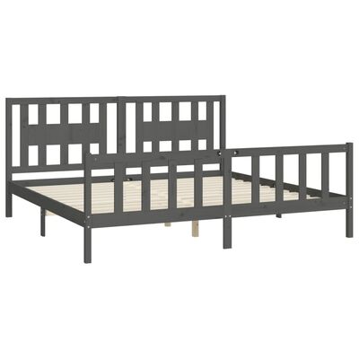 vidaXL Cadre de lit sans matelas bois massif de pin gris 200x200 cm