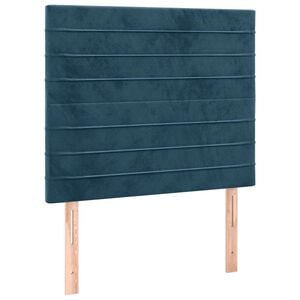 vidaXL T&ecirc;te de lit Bleu fonc&eacute; 80x5x118/128 cm Velours