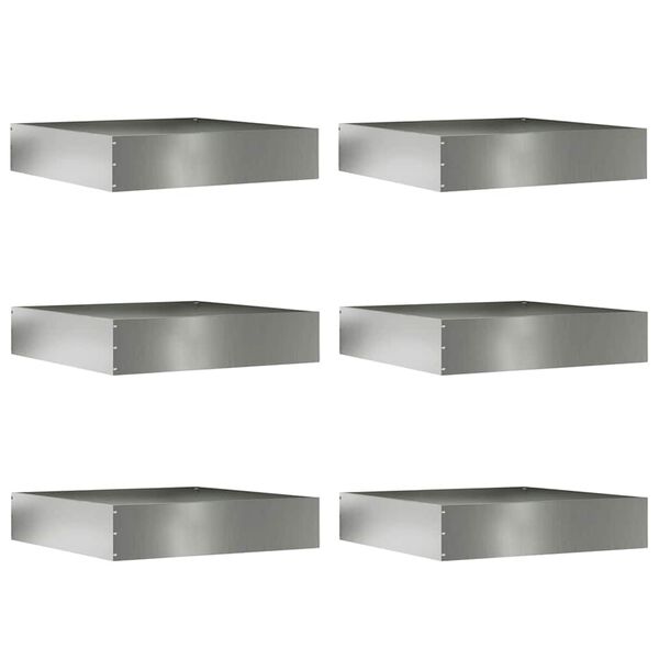 vidaXL Bordure de Pelouse 6 pcs Argent 60 x 60 x 13 cm Acier galvanis&eacute;