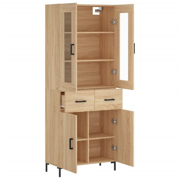 vidaXL Buffet haut Ch&ecirc;ne sonoma 69,5x34x180 cm Bois d'ing&eacute;nierie
