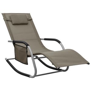 vidaXL Chaise longue textil&egrave;ne taupe et gris