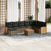 vidaXL Salon de jardin 9 pcs avec coussins gris r&eacute;sine tress&eacute;e