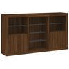 vidaXL Buffet avec lumi&egrave;res LED ch&ecirc;ne marron 181,5x37x100 cm