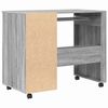 vidaXL Bureau avec roues Gris Sonoma 91 x 50 x 77 cm Bois d'ing&eacute;nierie
