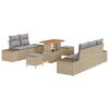 vidaXL Ensemble de canap&eacute; de jardin 8 pc Beige polyrotin