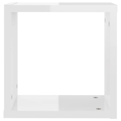 vidaXL Étagères cube murales 2 pcs Blanc brillant 30x15x30 cm