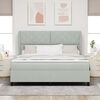 vidaXL Lit &agrave; ressorts avec matelas Gris clair 200 x 180 cm Polyester