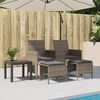 vidaXL Canapé de jardin 2 places avec table et tabourets gris rotin