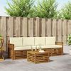 vidaXL Ensembles de canap&eacute;s avec coussin 5 pcs Naturel et Cr&egrave;me