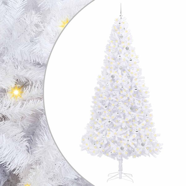 vidaXL Sapin de No&euml;l artificiel avec 300 LED Blanc 300 cm PVC et Acier