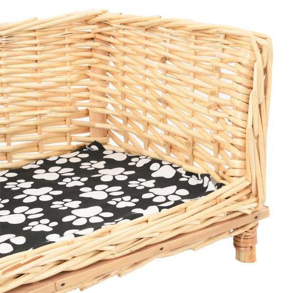 vidaXL Panier pour chiens avec coussin 90x54x35 cm Saule naturel