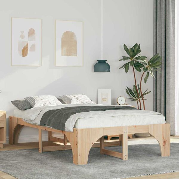 vidaXL Cadre de lit Marron 120 x 190 cm Pin massif