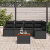 vidaXL Ensemble de canapé de jardin 6 pcs Noir