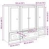 vidaXL Haut Armoire 3 pcs Ch&ecirc;ne artisanal Bois d'ing&eacute;nierie
