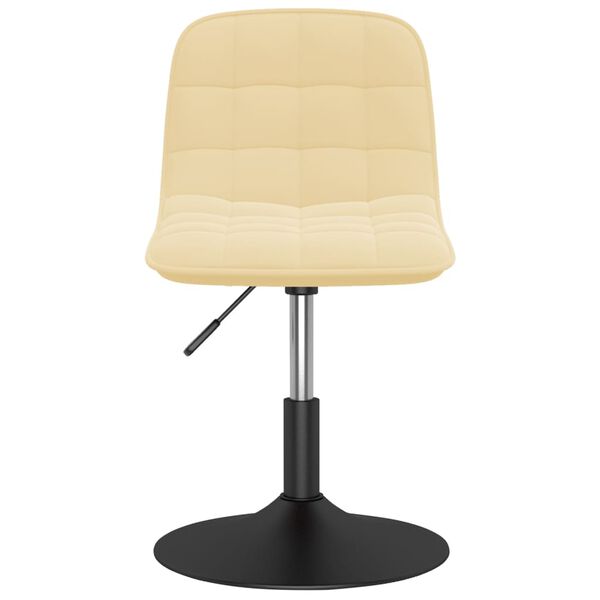 vidaXL Chaises pivotantes &agrave; manger lot de 4 cr&egrave;me velours