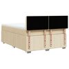 vidaXL Sommier &agrave; lattes de lit avec matelas Cr&egrave;me 140x200 cm Tissu