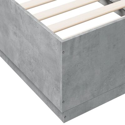 vidaXL Cadre de lit avec LED sans matelas gris béton 90x190 cm