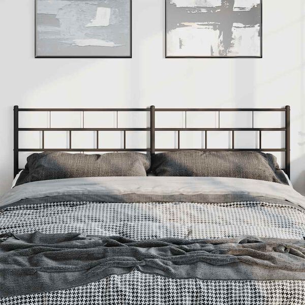 vidaXL T&ecirc;te de lit m&eacute;tal noir 180 cm