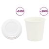 vidaXL Tasses &agrave; caf&eacute; en papier avec couvercles 1000 pcs 4oz 100ml
